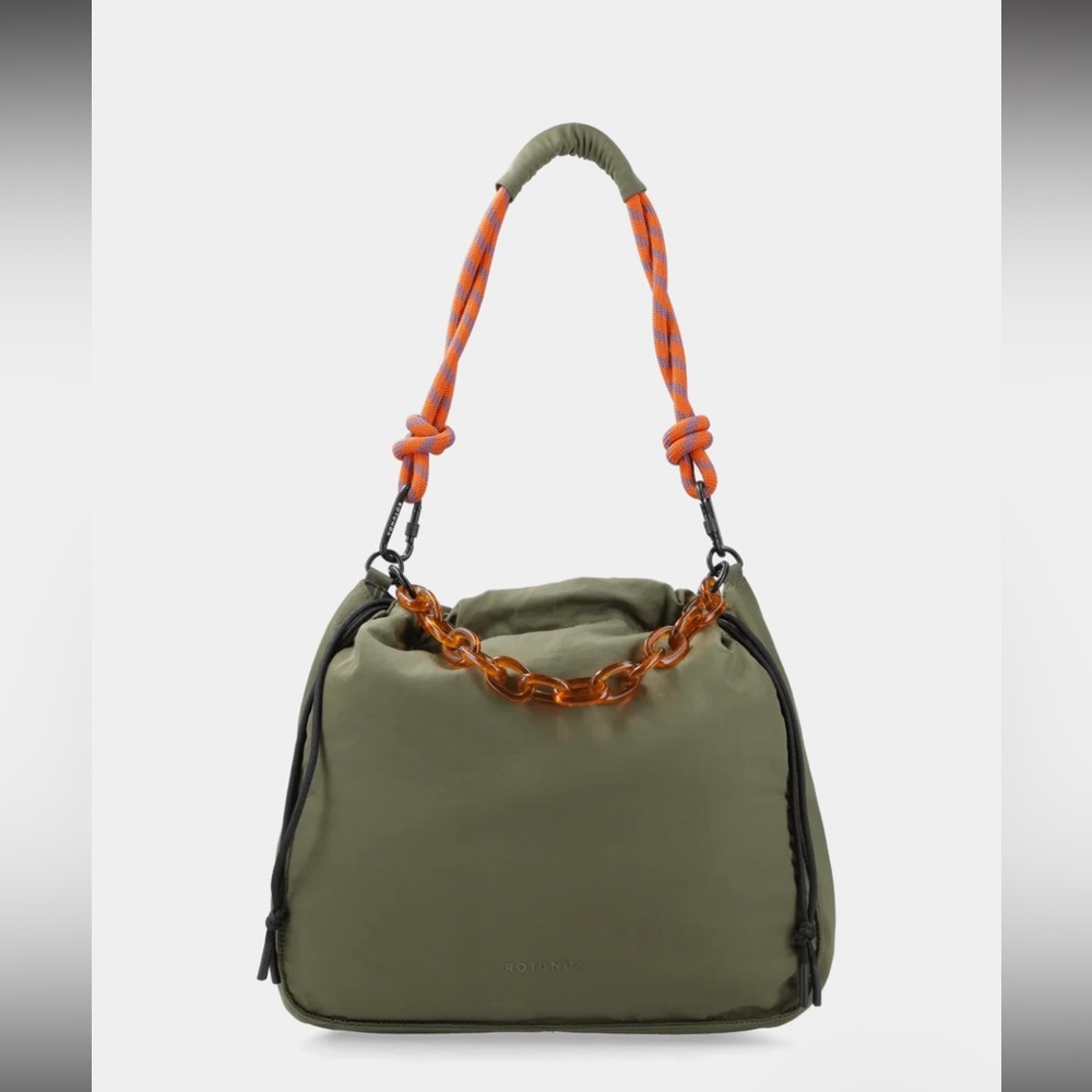 Olive Green Bag with Orange Accents